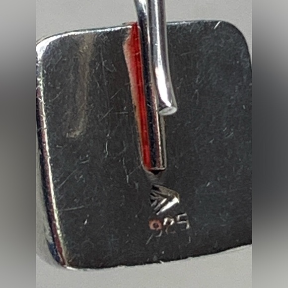 Silpada Rare HTF Sterling Silver & Red Stone Square French Wire Drop Earrings - Picture 12 of 12